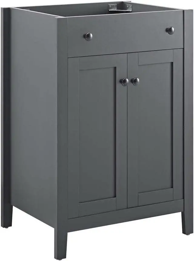 Alt view image 7 of 10 - Nantucket 24" Bathroom Vanity Cabinet (Sink Basin Not Included) Gray