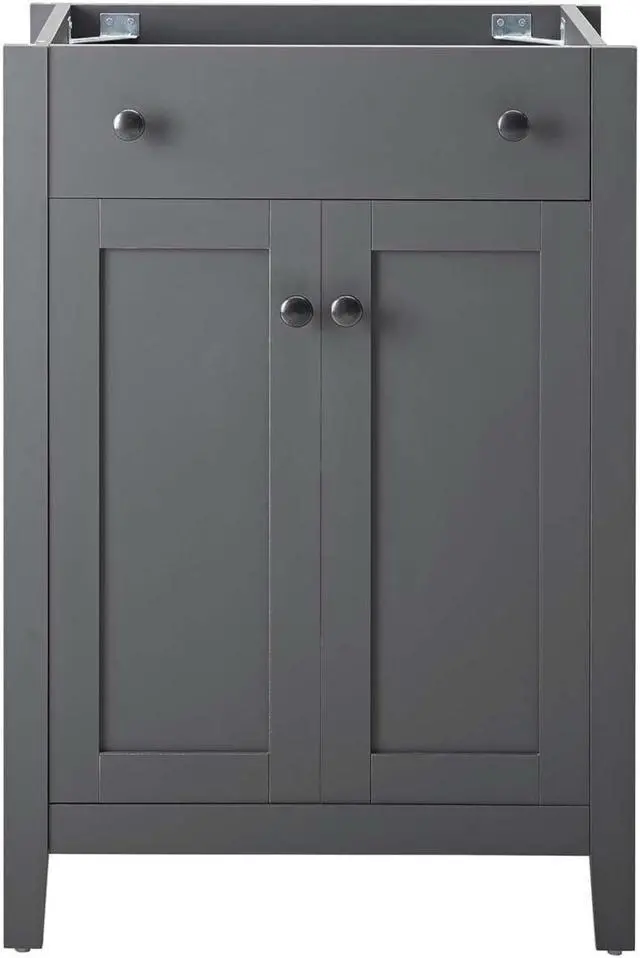Alt view image 9 of 10 - Nantucket 24" Bathroom Vanity Cabinet (Sink Basin Not Included) Gray