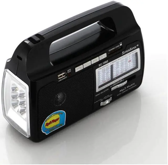 Alt view image 8 of 12 - Supersonic SC-1082 9-Band AM/FM/SW 1-7 Portable Radio