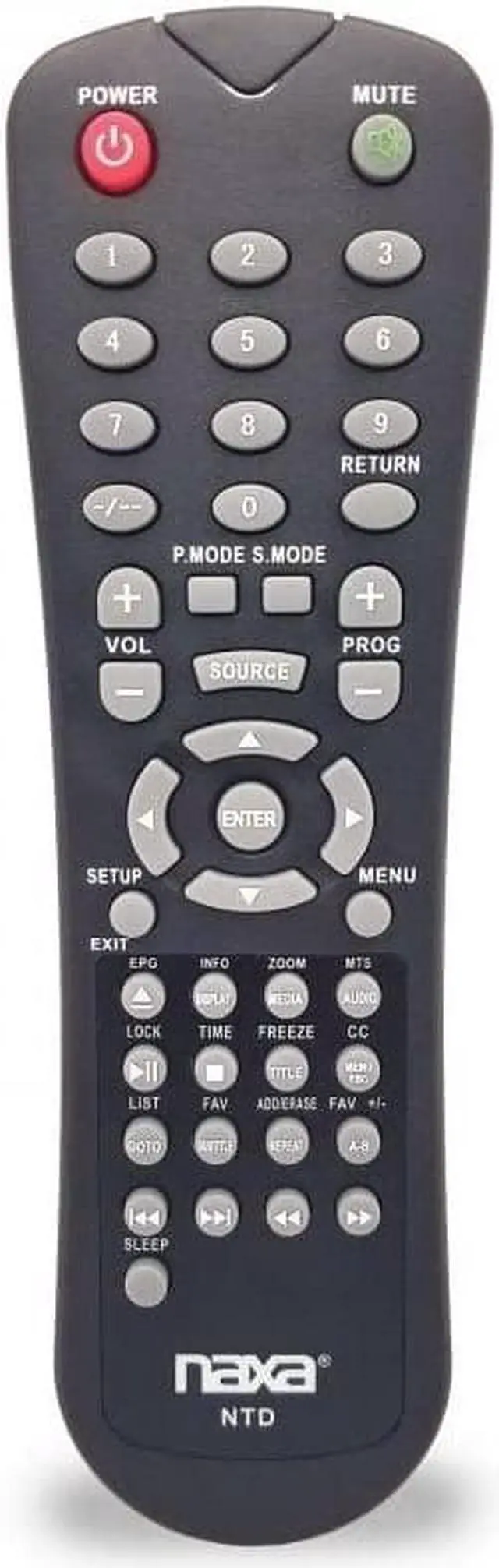 Alt view image 5 of 7 - naxa original replacement remote control for naxa nt and ntd model 12 volt tvs and tv/dvd combo players