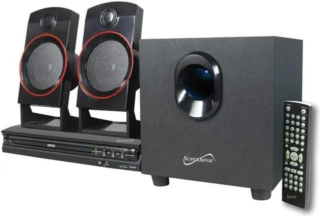 Alt view image 12 of 20 - Supersonic SC-35HT 2.1 Channel DVD Home Theater System, Bluetooth, HDMI, DVD/CD/VCD/SVCD/MP3 Playback