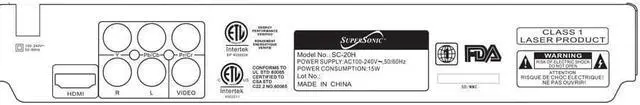 Alt view image 9 of 9 - Supersonic SC-20H 2-Channel Dvd Player