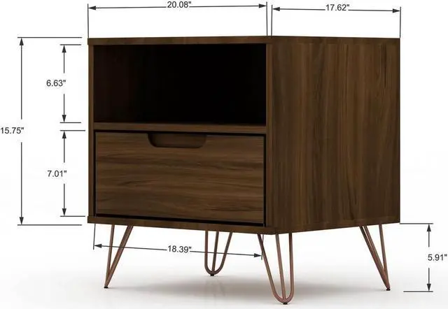 Alt view image 13 of 20 - Rockefeller 1.0  Nightstand in Brown