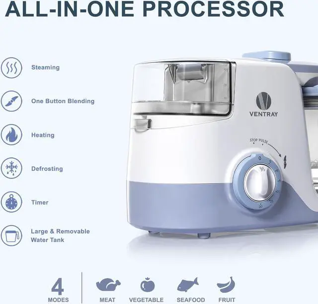 Alt view image 5 of 6 - VENTRAY Baby Food Maker for Twins & Triplets, All-in-one Large Capacity Baby Food Processor, Multi-Function BPA-Free Steamer & Blender, Cook at Home - Purple