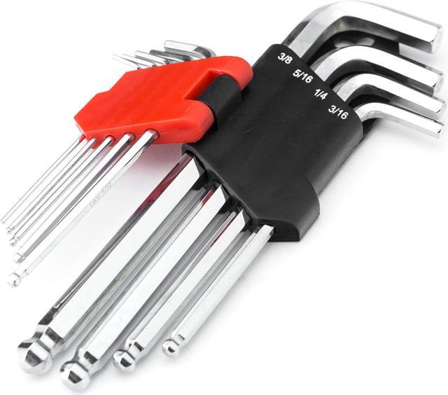 Alt view image 2 of 5 - MAXPOWER 9-Piece Ball Hex Key Set - Pro Grade Large Allen Wrenches in Inches