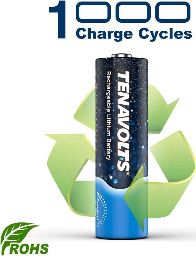 Alt view image 4 of 7 - TENAVOLTS Rechargeable AA Lithium Battery, Pre-Charged Batteries with Ultra Long Service Life, 1.5V Constant Voltage Output, 1.8H Fast Charge, 2775mWh High Capacity, 1000 Cycles, USB Charger, 4 Counts