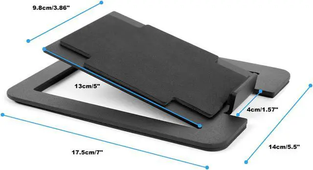 Alt view image 2 of 8 - Ventray 7" Desktop Speaker Stands for Midsize Bookshelf Computer Speakers, Studio Monitor Vibration Damping Tilted Tabletop Speaker Stands, Black - Pair
