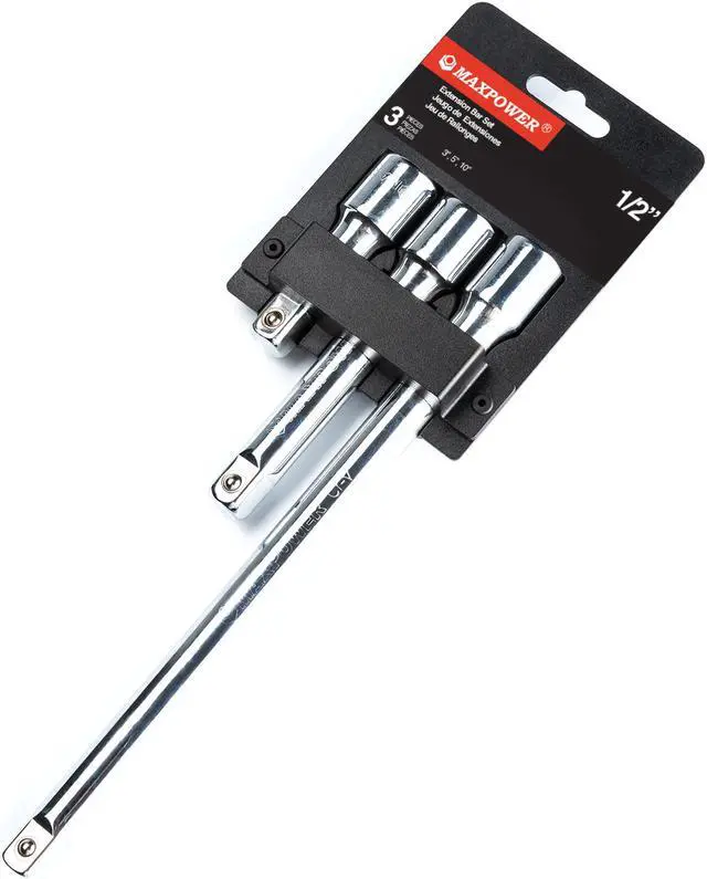 Alt view image 2 of 4 - MAXPOWER 3-Piece 1/2" inch Extension Bars  Industrial Grade Extension for Socket Wrench Set, Perfect For Narrow Deep Areas