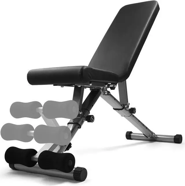 Alt view image 4 of 7 - Adjustable Fitness Bench, Multi-Purpose Foldable Weight Bench for Full Body Workout, Exercise Equipment Sit Up Bench with Fast Folding, for Home, Gym, Strength Training, Black