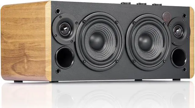 Alt view image 3 of 13 - Edifier D12 Bookshelf Speaker - Integrated Desktop Stereo Bluetooth Speaker- Wooden Enclosure