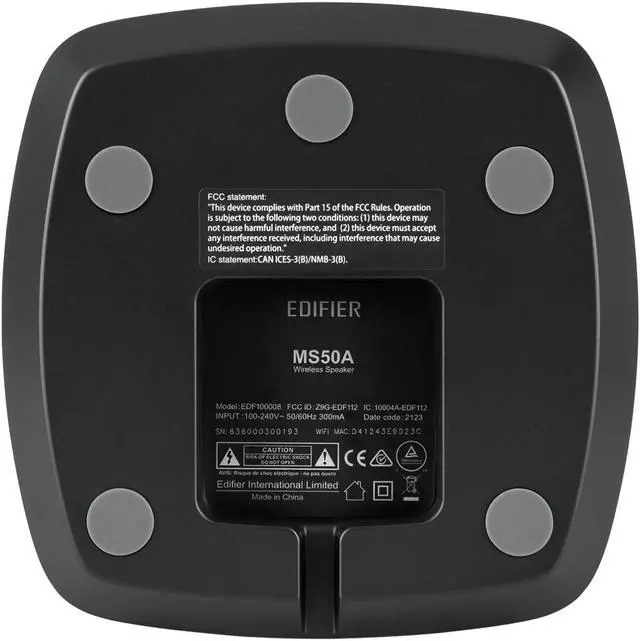 Alt view image 6 of 7 - Edifier Wifi Smart Speaker without Microphone, works with Alexa, supports AirPlay 2, Spotify, 40W RMS One-Piece Wi-Fi and Bluetooth Sound System, No Mic MS50A
