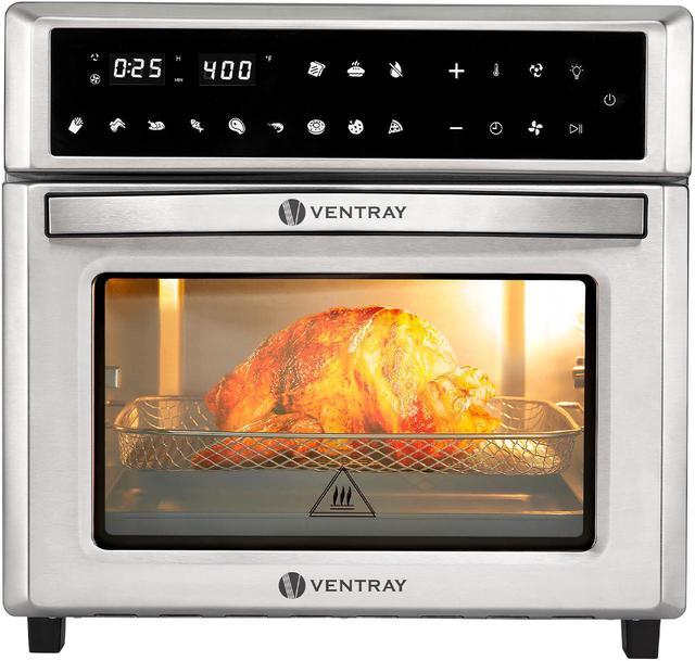 VENTRAY Convection Countertop Oven Master, 26QT Digital Controlled Electric Air  Fryer Toaster with Bake Pan, Broil Rack & Fry Basket Included, 12 Cooking  Presets, Stainless Steel, 1700W 