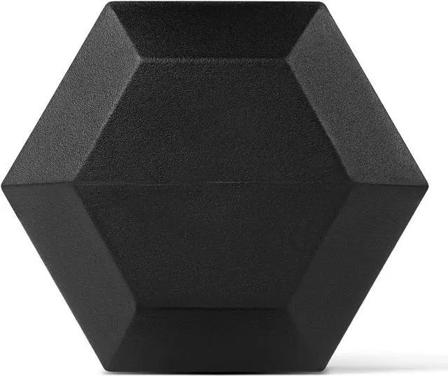 Alt view image 4 of 7 - VENTRAY HOME Rubber Encased Hex Dumbbell - 30LB, Non-Slip, Hexagon Shape, Ergonomic Hand Weights for Muscle, Exercise, Strength, Weight Loss - Black