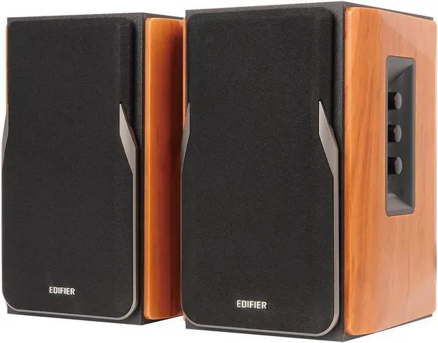 Alt view image 2 of 14 - Edifier R1380DB Active Bluetooth Bookshelf Speakers - Optical/Coaxial Input - 2.0 Wireless Studio Monitor Speaker - 42W RMS - Wood