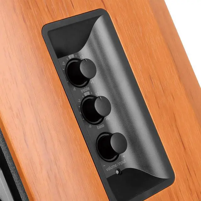 Alt view image 4 of 14 - Edifier R1380DB Active Bluetooth Bookshelf Speakers - Optical/Coaxial Input - 2.0 Wireless Studio Monitor Speaker - 42W RMS - Wood