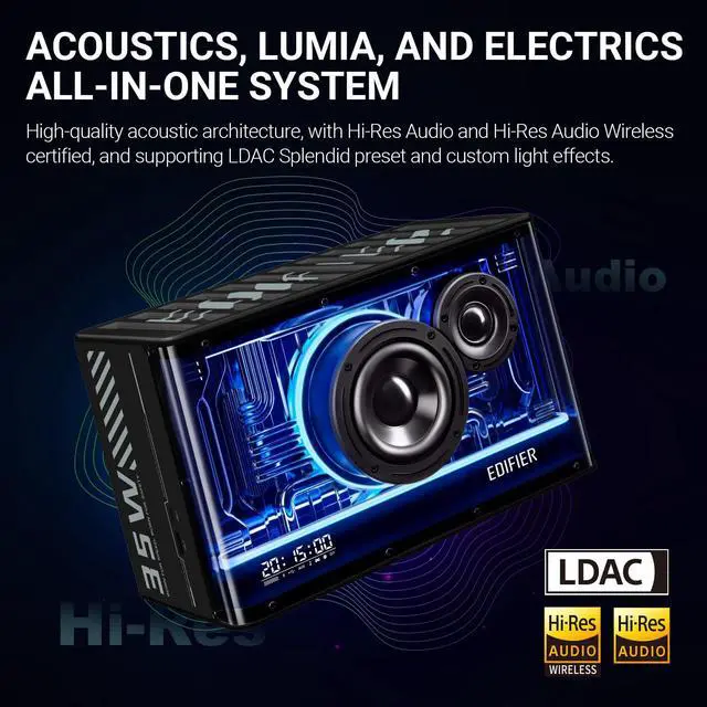 Alt view image 2 of 7 - Edifier QD35 Tabletop Bluetooth Speaker, Black
