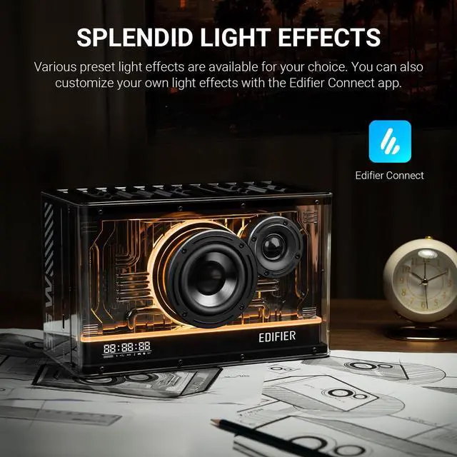 Alt view image 6 of 7 - Edifier QD35 Tabletop Bluetooth Speaker, Black