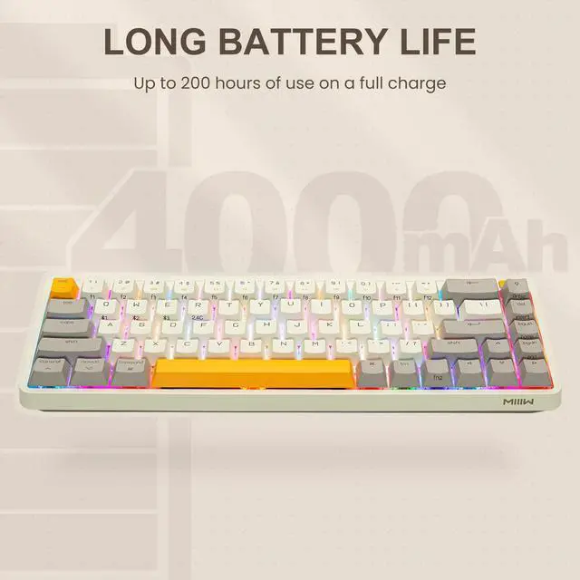 Alt view image 3 of 7 - MIIIW XIAOMI Z680 68 Keys 65% Mechanical Keyboard Gateron G Pro Yellow Switches, Autumn