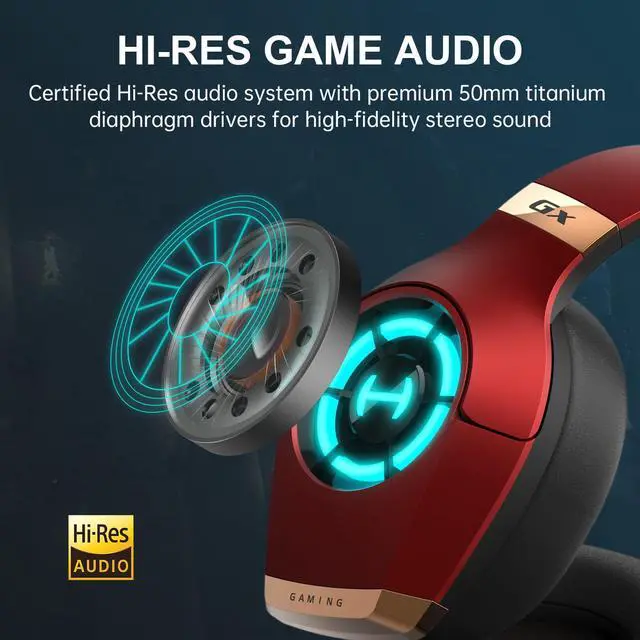 Alt view image 2 of 7 - HECATE by Edifier GX Hi-Res Gaming Headset for PS4/ PS5/ PC/Switch/Xbox Gamepad - USB/Type-C/3.5mm Wired Gaming Headphones with Microphone RGB Lighting (Red)