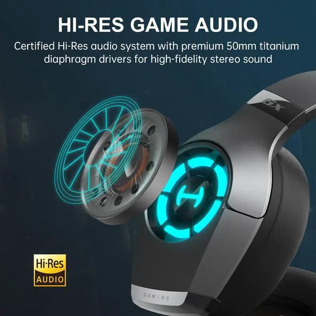 Alt view image 2 of 7 - HECATE by Edifier GX Hi-Res Gaming Headset for PS4/ PS5/ PC/Switch/Xbox Gamepad - USB/Type-C/3.5mm Wired Gaming Headphones with Microphone RGB Lighting (Grey)