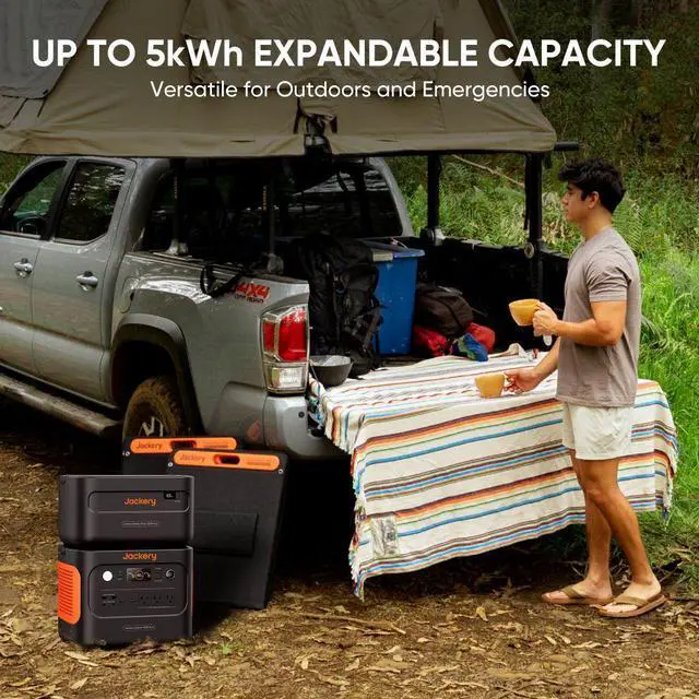 Alt view image 4 of 4 - Jackery Inc. Solar Generator 1000 Plus Kit, Explorer 1000 Plus Portable Power Station +1xExpandable Battery + 2xSolarSaga 100W Solar Panels, 2528Wh LiFePO4 Battery 3000W Output