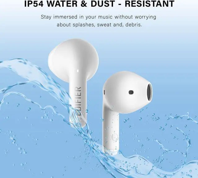 Alt view image 3 of 7 - Edifier X2s True Wireless Earbuds, Bluetooth 5.3, 13mm Dynamic Drivers, Lightweight, AI Environmental Noise Cancelling, Custom Sound, IP54 Water Dust Resistant, White