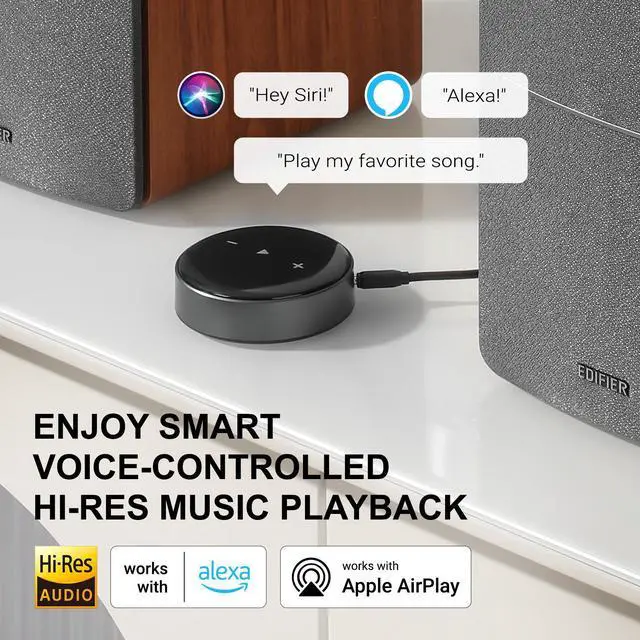 Alt view image 5 of 7 - Edifier R1280T Powered Bookshelf Speakers with WiiM Mini Wi-Fi Audio Streamer, Stream Hi-Res Audio from Spotify, Amazon Music and More