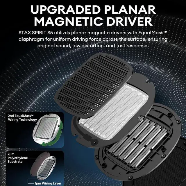 Alt view image 4 of 7 - Edifier STAX Spirit S5 Wireless Planar Magnetic Headphones, Snapdragon Sound, aptX Adaptive, Hi-Res Audio (LDAC LHDC), Bluetooth 5.4, Dual-Mic cVc Tech, 80H Playback & Fast Charging for Audiophiles