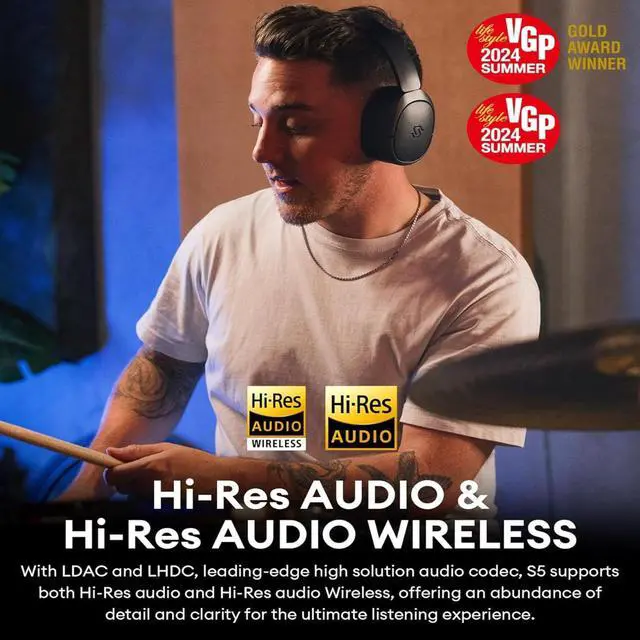 Alt view image 2 of 7 - Edifier STAX Spirit S5 Wireless Planar Magnetic Headphones, Snapdragon Sound, aptX Adaptive, Hi-Res Audio (LDAC LHDC), Bluetooth 5.4, Dual-Mic cVc Tech, 80H Playback & Fast Charging for Audiophiles