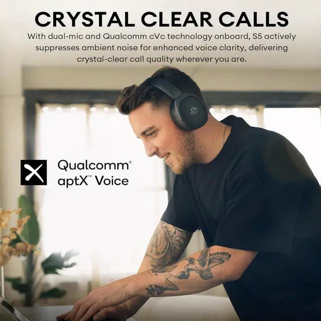 Alt view image 5 of 7 - Edifier STAX Spirit S5 Wireless Planar Magnetic Headphones, Snapdragon Sound, aptX Adaptive, Hi-Res Audio (LDAC LHDC), Bluetooth 5.4, Dual-Mic cVc Tech, 80H Playback & Fast Charging for Audiophiles