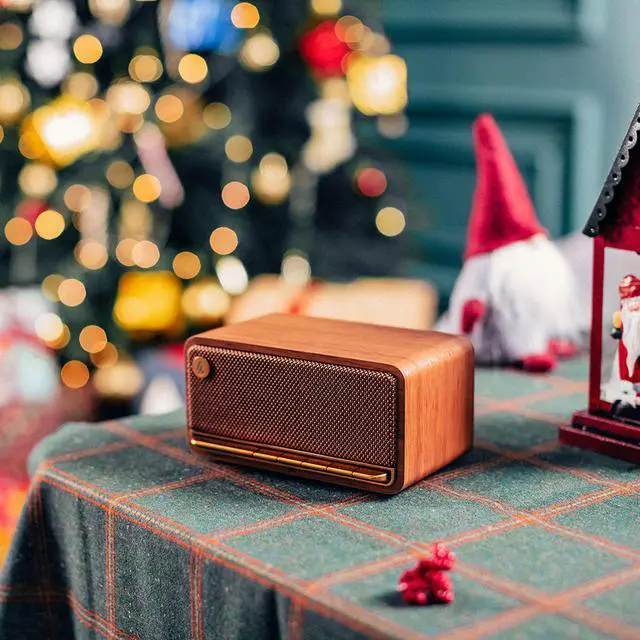 Alt view image 7 of 7 - Edifier MP230 Portable Bluetooth Speaker, Wireless Speaker with Stereo Sound for Outdoor Travel, 10-Hour Playtime, Supports USB Soundcard/Micro SD, 20W RMS - Classic Wooden