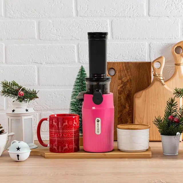 Alt view image 7 of 7 - Ventray Essential Ginnie Juicer, Compact Small Cold Press Juicer, Masticating Slow Juicer with 60RPM Low Speed, Easy to Clean & Nutrient Dense, Eco-Friendly Packaging, Vibrant Pink