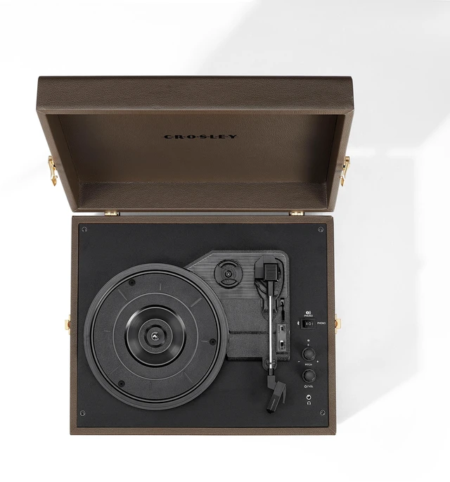 Alt view image 7 of 7 - Crosley CR8017B-CO Voyager Vintage Portable Vinyl Record Player Turntable With Bluetooth In/Out And Built-In Speakers