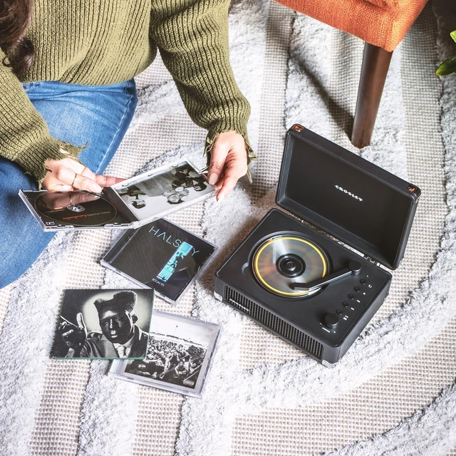 Alt view image 5 of 7 - Crosley Cruiser Retro Portable CD Player with Stereo Bluetooth Speakers and FM Radio