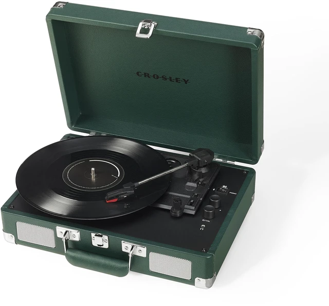 Main image of Crosley Cr8005F-EM Cruiser Plus Vintage 3-Speed Bluetooth In/Out Suitcase Vinyl Record Player Turntable