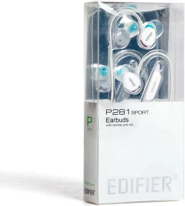 Alt view image 6 of 7 - Edifier P281 Waterproof Headphones - Sports In-Ear Earphones IP57 Rated with Memory Around-the-ear Wire for Running, Workout, Exercise - White