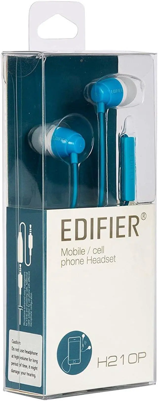 Alt view image 5 of 8 - Edifier P210 In-Ear Headphones with Mic For Mobile Headset - Blue