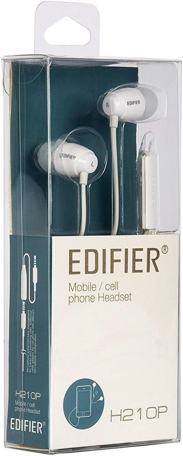 Alt view image 4 of 8 - Edifier P210 In-Ear Headphones with Mic For Mobile Headset - White