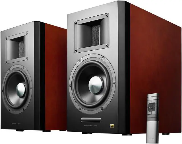 Main image of AirPulse A300 Hi-Res Audio Certified Active Speaker System Built-in Amplifier Optical, Coaxial, Bluetooth 4.1 aptX, RCA, AUX, and USB Inputs - Pair