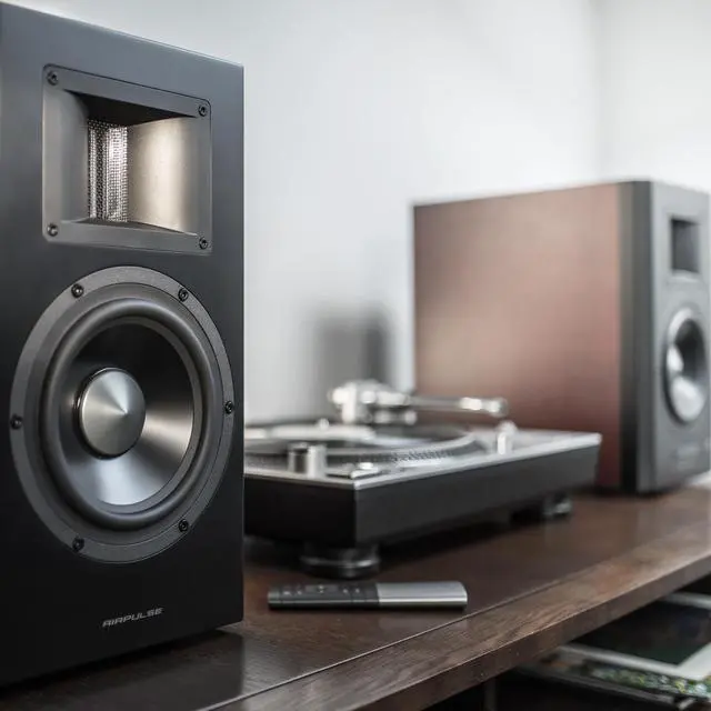 Alt view image 3 of 3 - AirPulse A300 Hi-Res Audio Certified Active Speaker System Built-in Amplifier Optical, Coaxial, Bluetooth 4.1 aptX, RCA, AUX, and USB Inputs - Pair