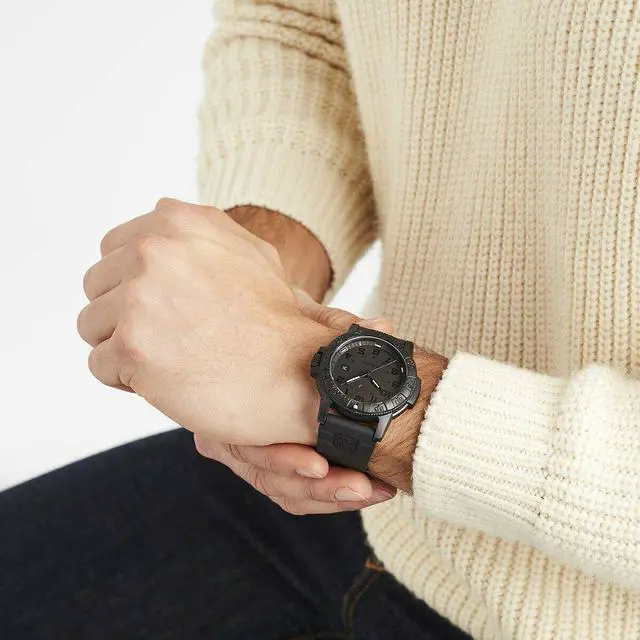 Alt view image 3 of 9 - Luminox Leatherback Sea Turtle Giant XS.0321.BO.L Black 44mm Quartz Men's Watch