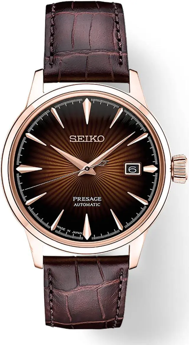 Alt view image 5 of 9 - Seiko Presage Mens Rose Gold Plated Stainless Steel Automatic Watch SRPB46