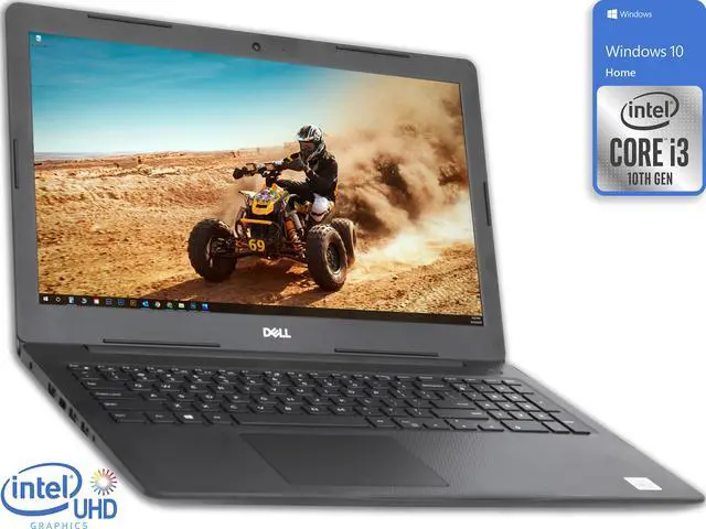 Main image of Dell Inspiron 3000 Notebook, 15.6" HD Display, Intel Core i3-1005G1 Upto 3.4GHz, 16GB RAM, 128GB NVMe SSD + 500GB HDD, HDMI, Card Reader, Wi-Fi, Bluetooth, Windows 10 Home