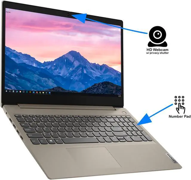 Alt view image 6 of 7 - Lenovo IdeaPad 3 Notebook, 15.6" HD Touch Display, Intel Core i3-1005G1 Upto 3.4GHz, 16GB RAM, 256GB NVMe SSD, HDMI, Card Reader, Wi-Fi, Bluetooth, Windows 10 Home S