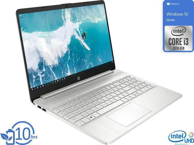 Main image of HP 15 Notebook, 15.6" HD Display, Intel Core i3-1005G1 Upto 3.4GHz, 8GB RAM, 256GB NVMe SSD, HDMI, Card Reader, Wi-Fi, Bluetooth, Windows 10 Home