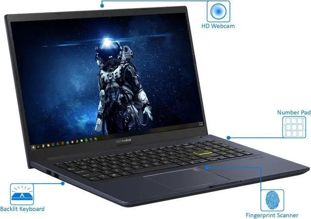 Alt view image 4 of 7 - ASUS VivoBook F513 Laptop, 15.6" FHD Display, Intel Core i5-1135G7 Upto 4.2GHz, 24GB RAM, 1TB NVMe SSD, HDMI, Card Reader, Wi-Fi, Bluetooth, Windows 10 Home