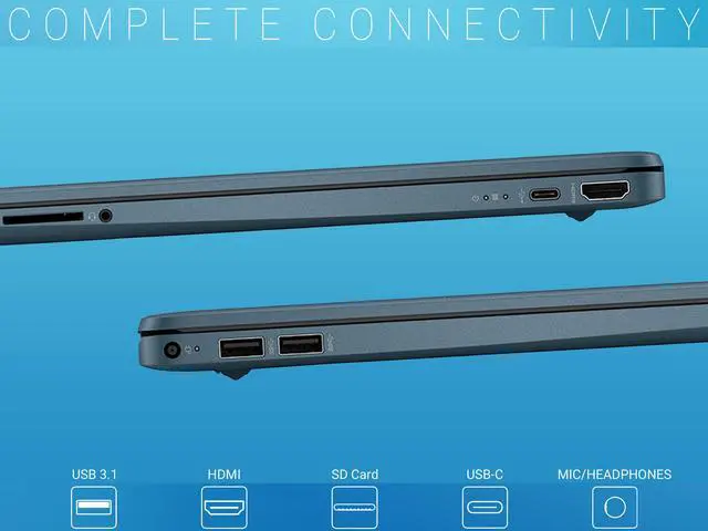 Alt view image 3 of 4 - HP 15 Laptop, 15.6" FHD Display, AMD Ryzen 5 5500U Upto 4.0GHz, 16GB RAM, 1TB NVMe SSD, Vega 6, HDMI, Card Reader, Wi-Fi, Bluetooth, Windows 11 Home