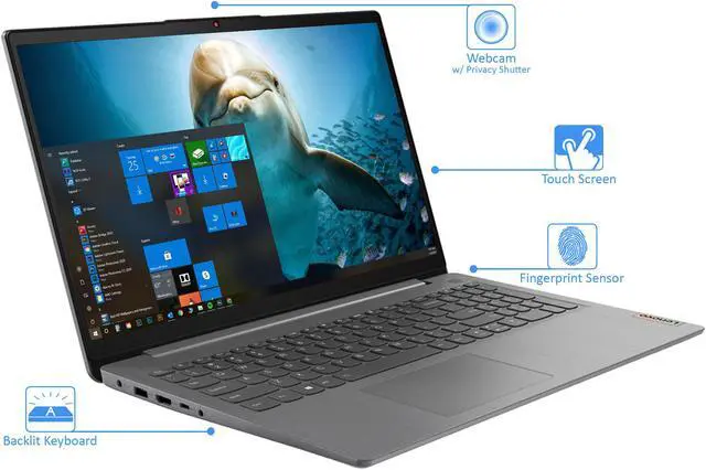 Alt view image 6 of 7 - Lenovo IdeaPad 3 Laptop, 15.6" IPS FHD Touch Display, Intel Core i5-1135G7 Upto 4.2GHz, 20GB RAM, 256GB NVMe SSD, HDMI, Card Reader, Wi-Fi, Bluetooth, Windows 10 Home S