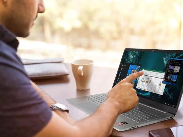 Alt view image 6 of 7 - HP 15 Notebook, 15.6" HD Touch Display, AMD Ryzen 7 3700U up to 4.0 GHz, 12 GB RAM, 512 GB NVMe SSD, Vega 10, HDMI, Card Reader, Wi-Fi, Bluetooth, Windows 10 Home