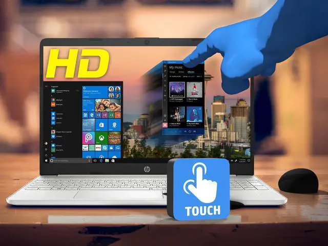 Alt view image 2 of 7 - HP 15 Notebook, 15.6" HD Touch Display, AMD Ryzen 7 3700U up to 4.0 GHz, 12 GB RAM, 512 GB NVMe SSD, Vega 10, HDMI, Card Reader, Wi-Fi, Bluetooth, Windows 10 Home